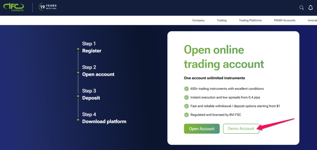 How to set up a Demo Account &ndash; Step 1