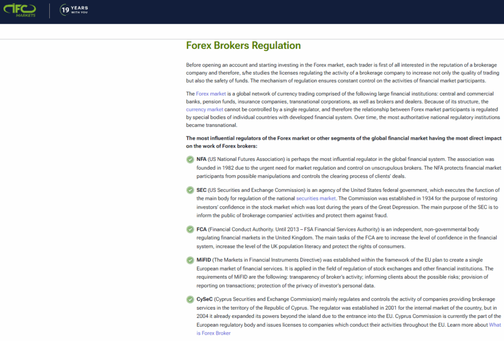 IFC Markets Regulations IFC Markets Regulations