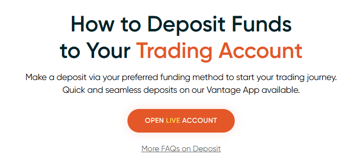 Vantage Markets Deposit and Withdrawal Vantage Markets Deposit and Withdrawal