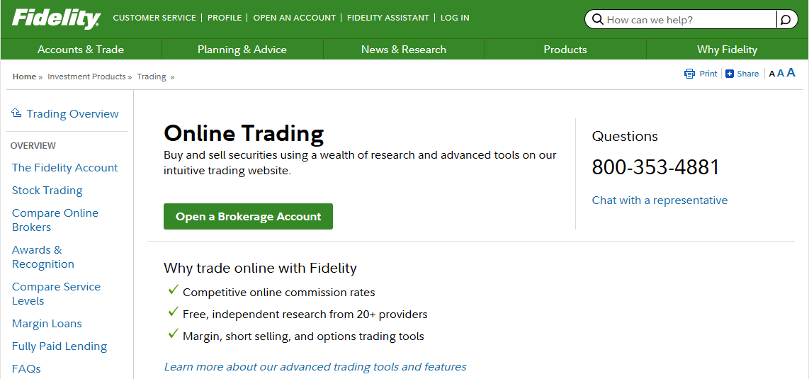 Fidelity Trading platforms