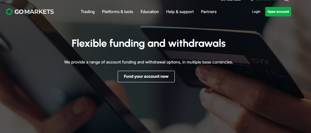 Go Markets Deposit and withdrawal