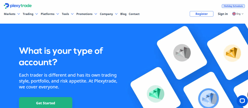 Plexytrade Account Types