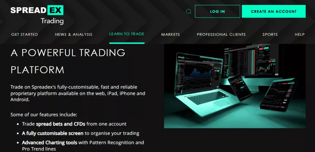 SpreadEx Trading platforms