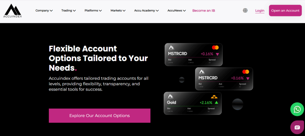 AccuIndex Account Types