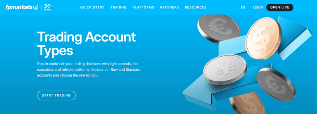 FP Markets Account Types and Features