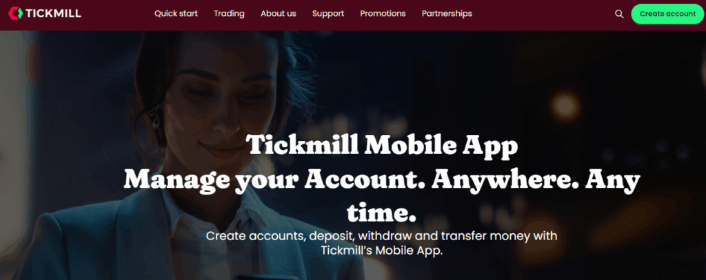 Mobile Use of Tickmill