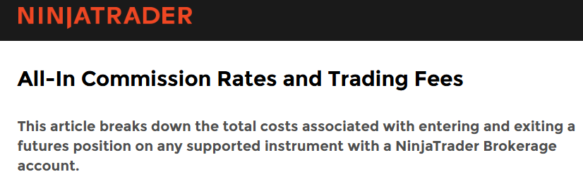 NinjaTrader Fees