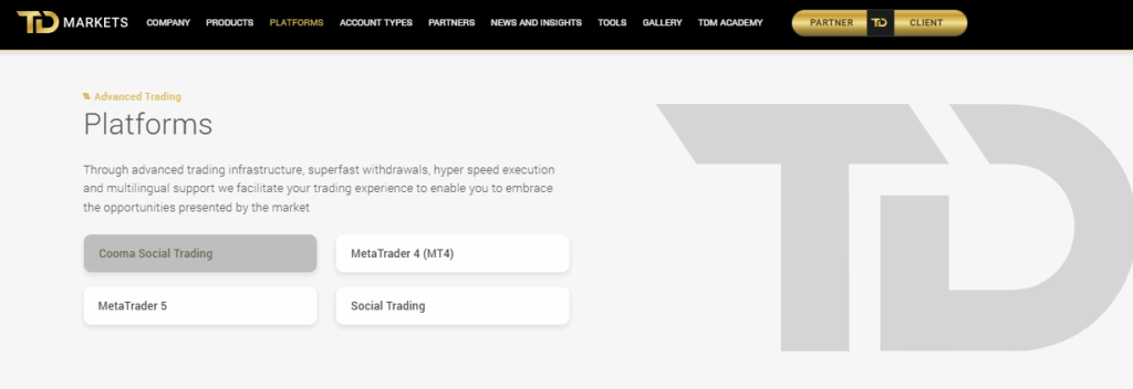 Which Trading Platforms Does TD Markets Use?