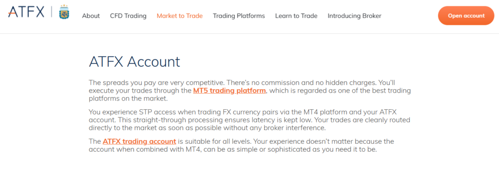 ATFX Fees and Spreads