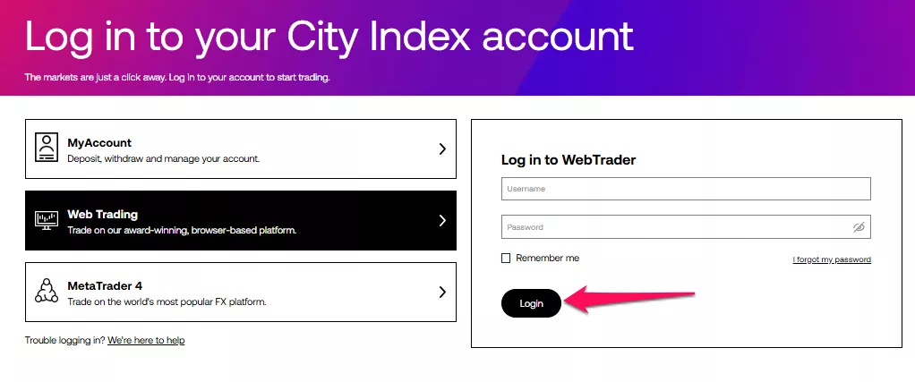 How to make a City Index minimum deposit step 1