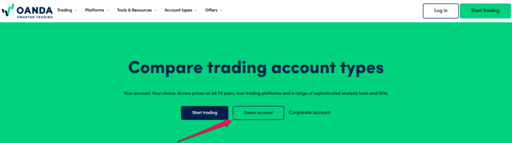 How to set up an OANDA Demo Account &ndash; Step 1