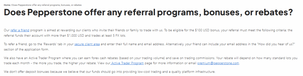 Pepperstone Conditions and Notes on Forex Rebates