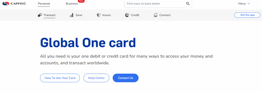 Capitec Basic Global One Entry Level Account