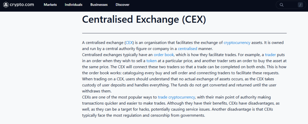 Crypto.com cex crypto exchanges