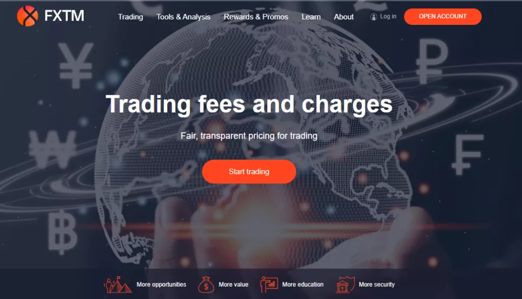 FXTM Fees and Spreads&nbsp;