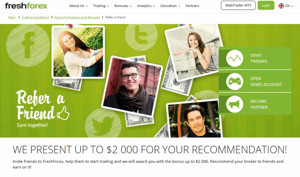 Freshforex Referral Bonus