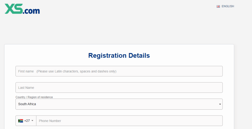 Register on the XS.com website by providing your personal details and creating a secure password.