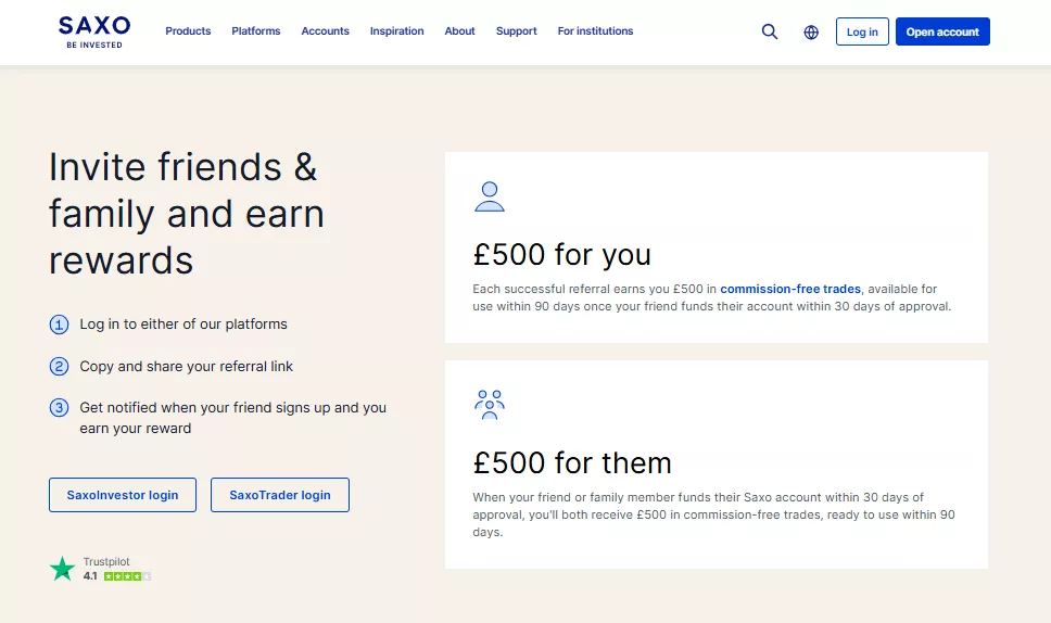 Saxo Bank Referral Bonus