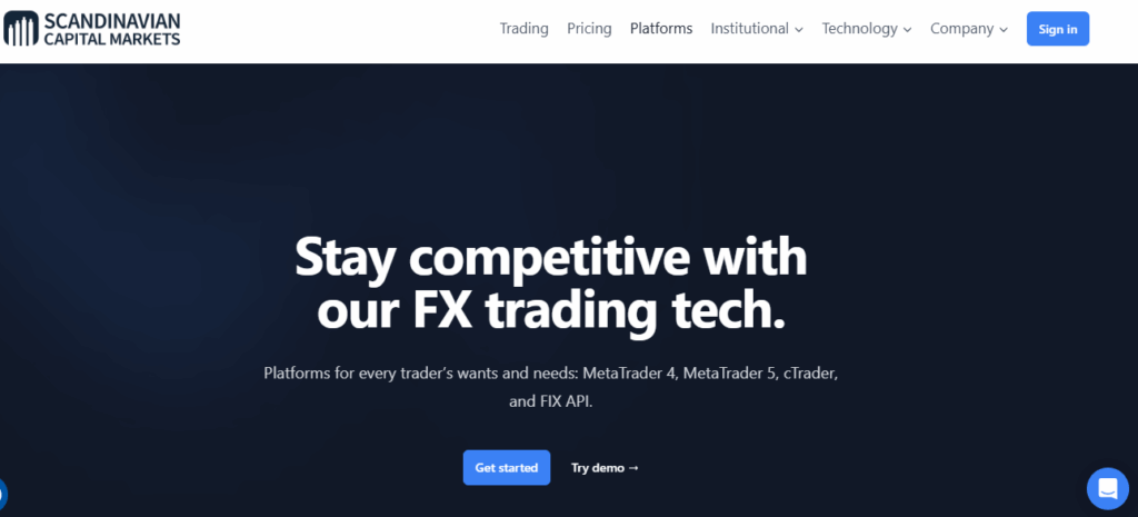 Scandinavian Capital Markets Trading platforms