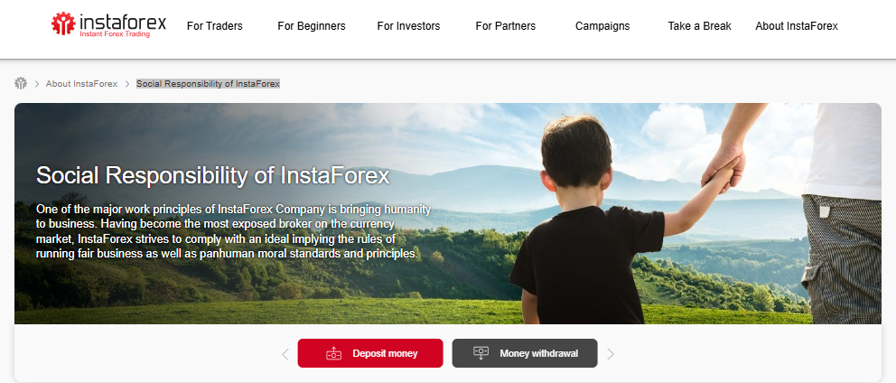 Social Responsibility of InstaForex