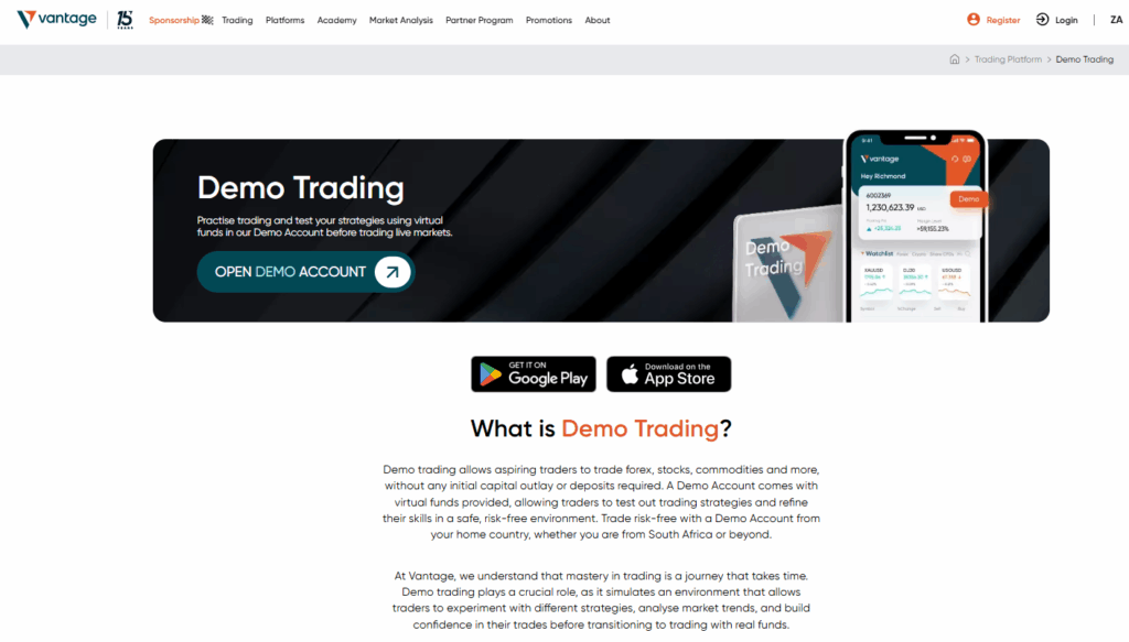 Vantage Demo Account 