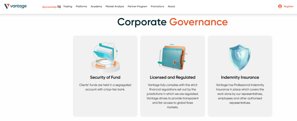 Vantage Markets Safety and Security