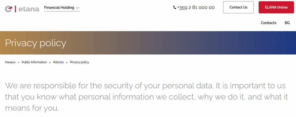 Elana Trading Safety and Security