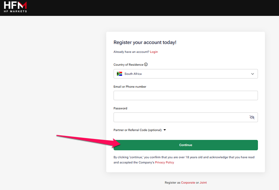 How to Open an HFM Account Step-by-Step 2