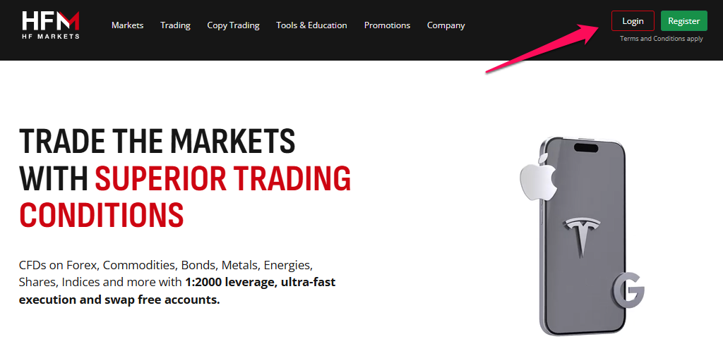 How to make an HFM Minimum Deposit step 1