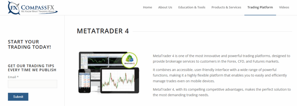 MetaTrader 4 broker platform historically referenced by Compass FX