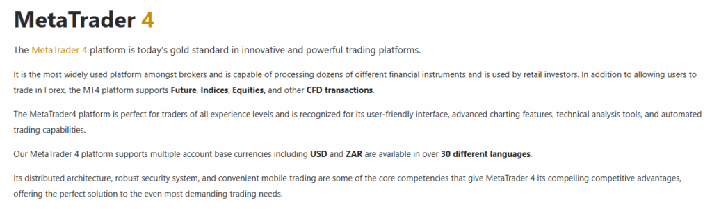 MetaTrader Four (MT4)