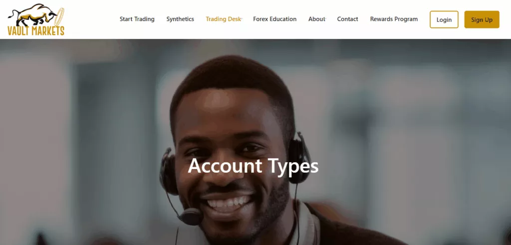 Vault Markets Account Types