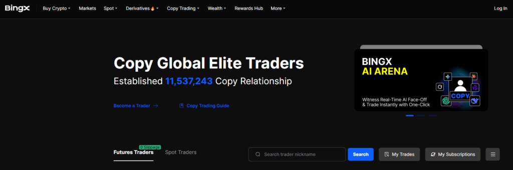 BingX Cryptocurrency Social and Copy Trading Platforms