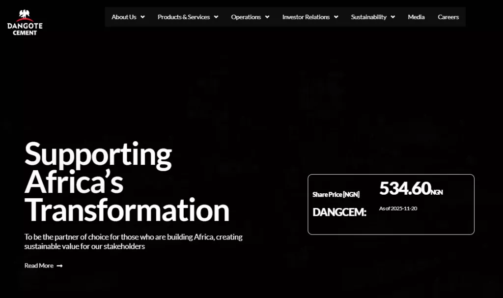 Dangote Cement Nigerian Stock Exchange