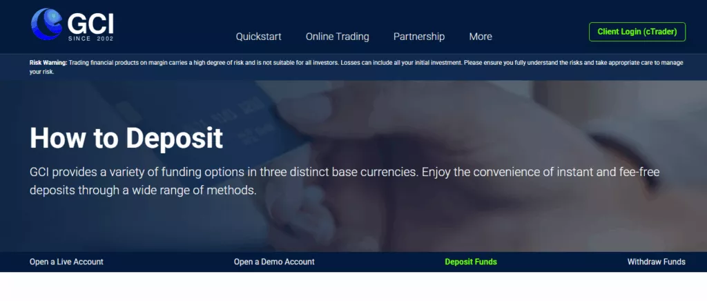 GCI Trading Deposit and Withdrawal