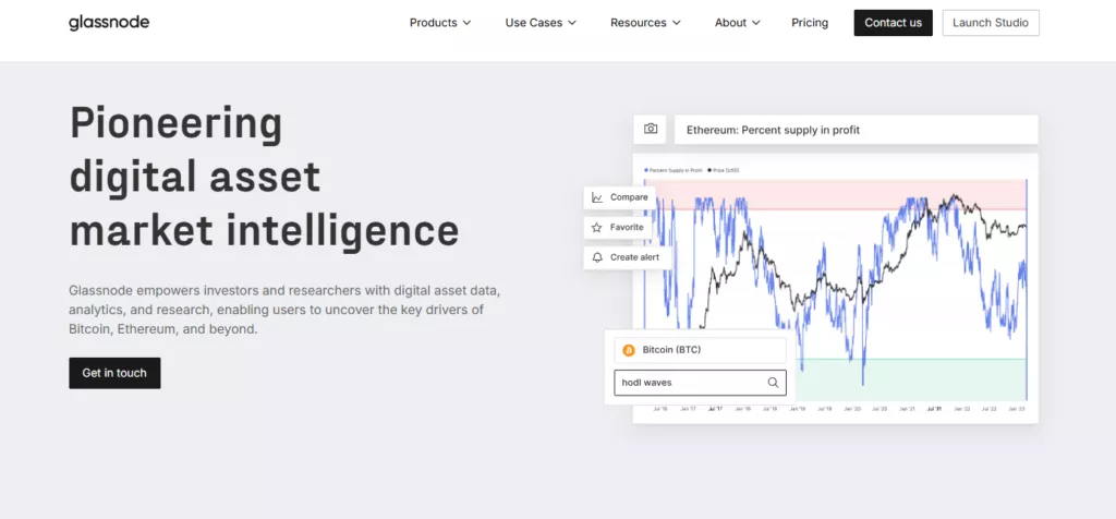 Glassnode Cryptocurrency Analysis Tools