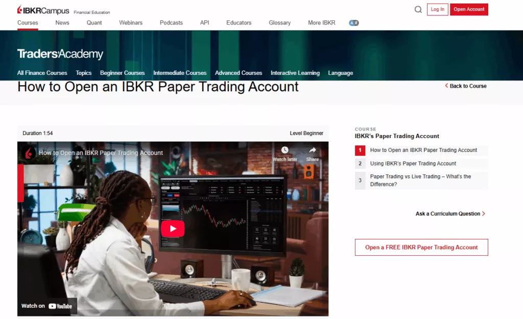 Interactive Brokers (Paper Trading demo) Day Trading Simulators