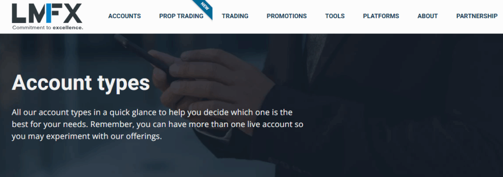 LMFX Account Types