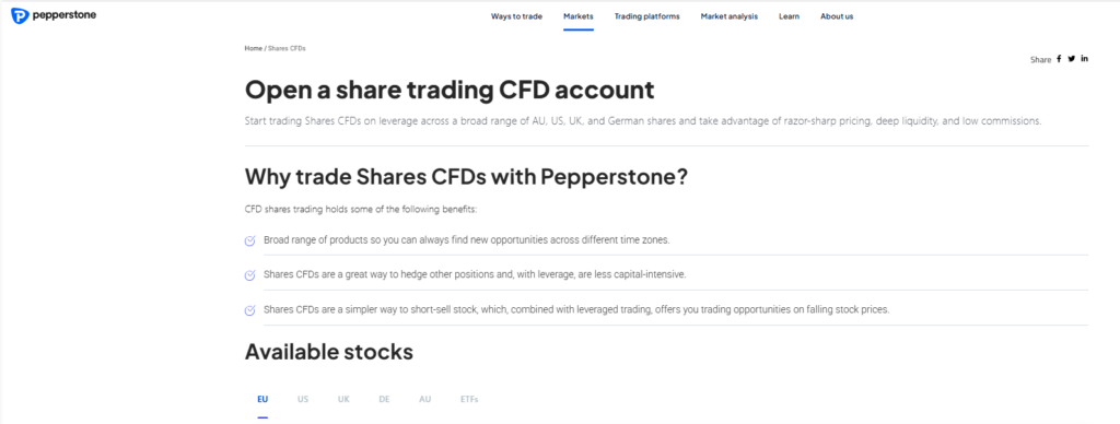 Pepperstone Share and Stock Forex Brokers