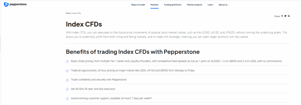 Pepperstone Trading Indices