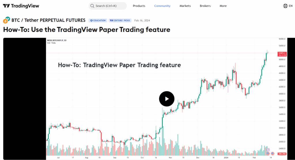 TradingView (Paper Trading Feature) Day Trading Simulators