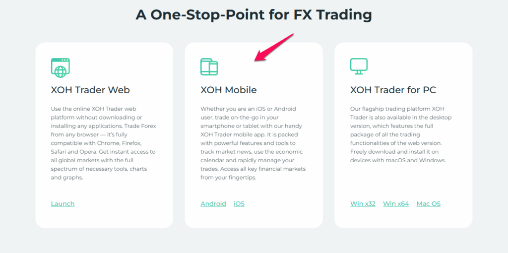 XOH Trader Mobile app