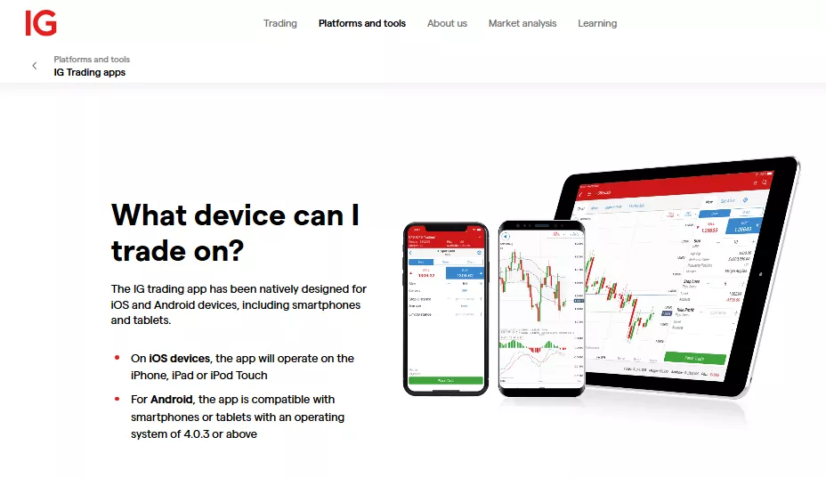 IG Trading App iPad Trading Platforms