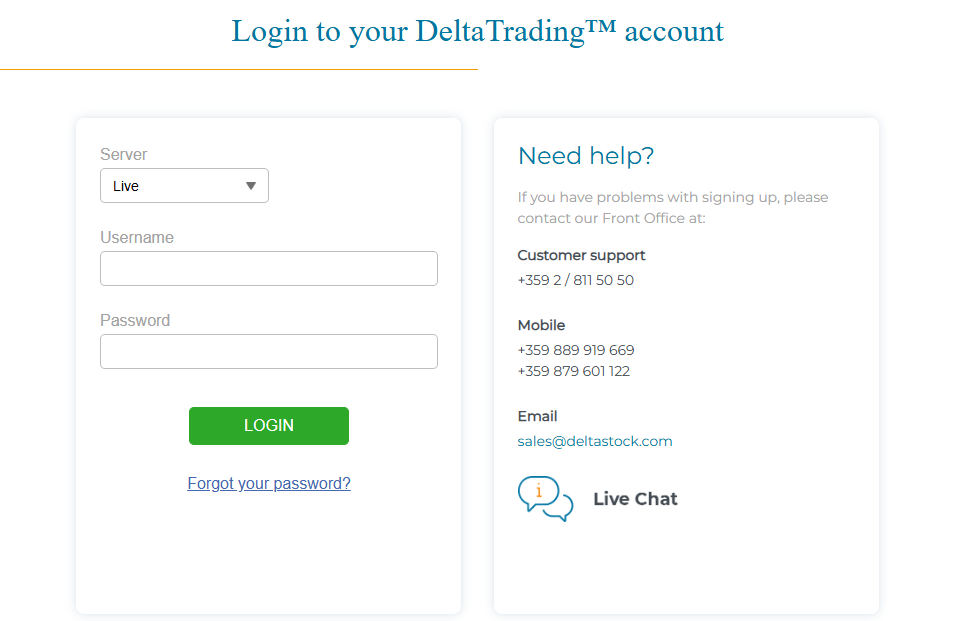 My DeltaTrading Account My DeltaTrading Account