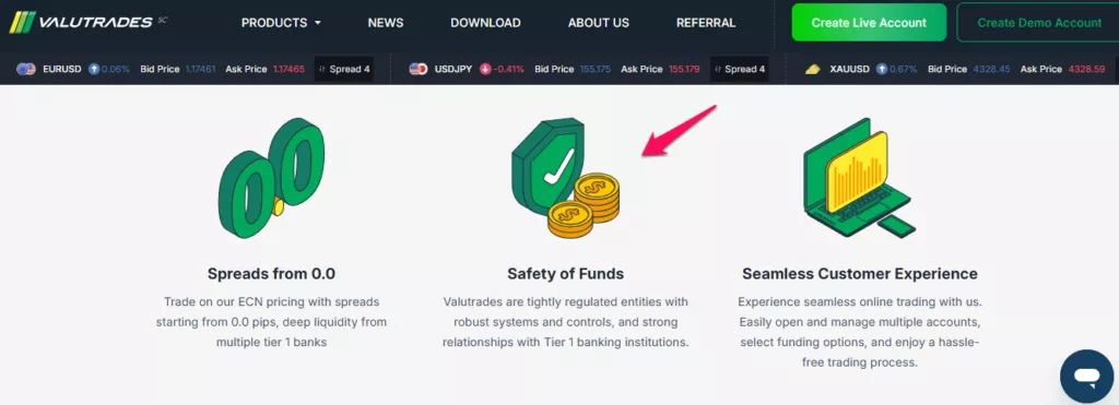 Valutrades Safety and Security
