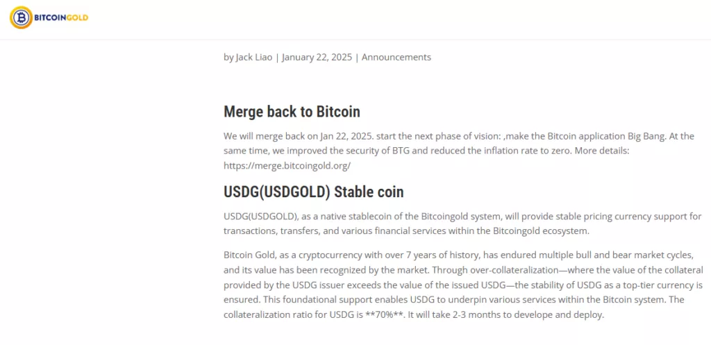 Bitcoin Gold Roadmap and Future Development