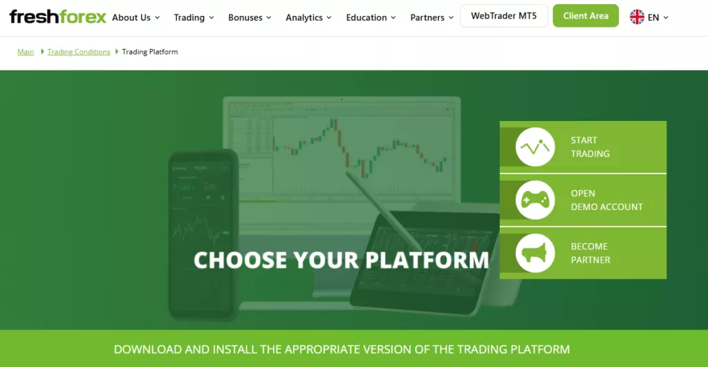 Freshforex Trading platforms