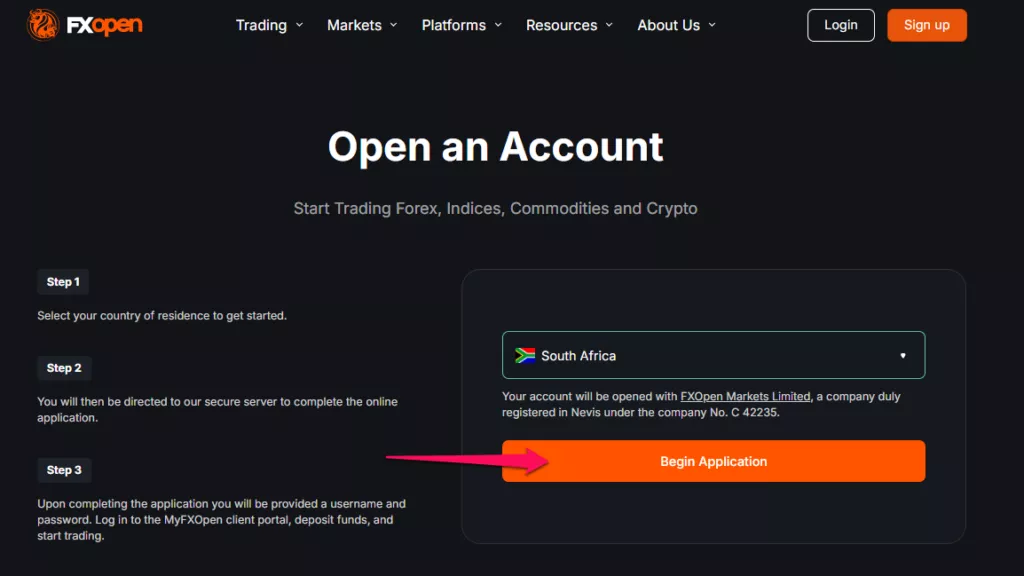 How to Open an FXOpen Account step by step