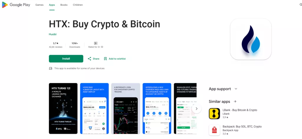 Huobi Token mobile app