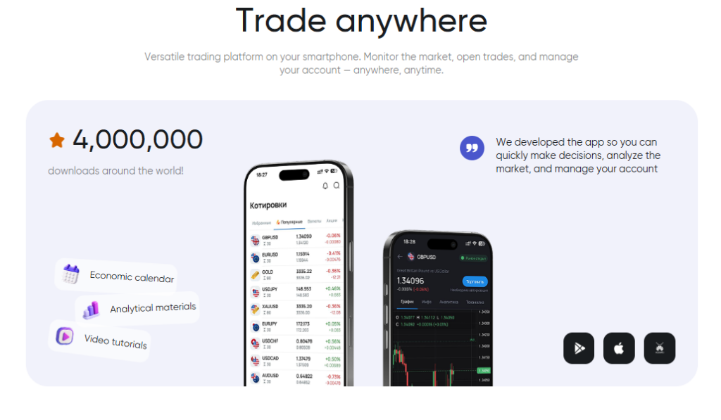 Mobile Use of InstaForex